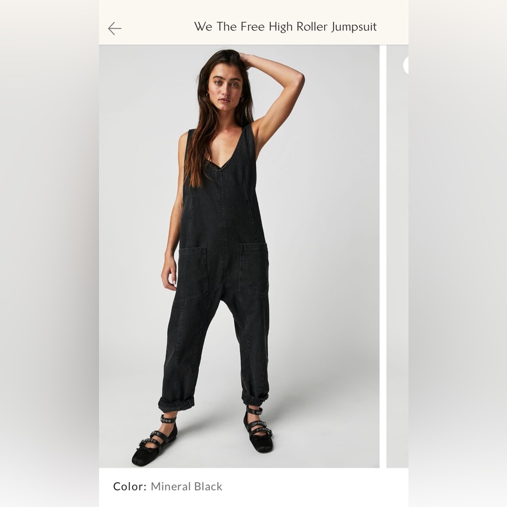 We the free high roller jumpsuit in mineral black